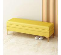 Panca portaoggetti gialla, poggiapiedi da 100 cm, con alzata, versatile seduta per finestra, per soggiorno, camera da letto o ingresso, mobili eleganti per la decorazione della casa