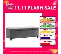 Panca portaoggetti Homcom Capacità 84 L 112X42X40 cm Rivestita in velluto a coste Piede letto per soggiorno camera da letto