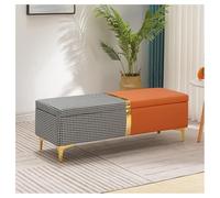 Panca portaoggetti imbottita con seduta, scarpiera da ingresso, camera da letto, soggiorno e camera da letto, pelle/tessuto, 80 x 40 x 40 cm, elegante arredamento per la casa
