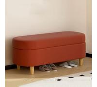 Panca portaoggetti imbottita in velluto rosso, sgabello da ingresso con gambe in legno, rettangolare, panca per pianoforte e seduta con finestra, ottomana, 80 cm, elegante arredamento per la casa