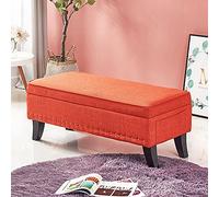 Panca portaoggetti imbottita moderna, multifunzionale, in cotone e lino, per soggiorno e camera da letto, elegante poggiapiedi e estremità del letto, 80 x 45 x 40 cm