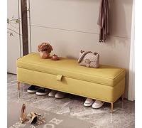 Panca portaoggetti in finta pelle, ottomana imbottita con scomparto nascosto, per soggiorno e camera da letto, mobile salvaspazio, soluzione elegante per riporre oggetti, design moderno