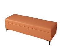 Panca portaoggetti in pelle da 160 cm, elegante poggiapiedi con contenitore nascosto, opzioni di colore, per soggiorno e camera da letto (arancione)