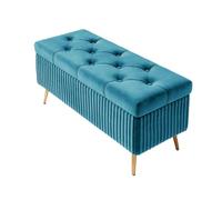 Panca portaoggetti in velluto con gambe in metallo, imbottita per camera da letto, elegante panca per scarpe per soggiorno, mobile multifunzionale per risparmiare spazio
