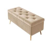 Panca portaoggetti in velluto con gambe in metallo, seduta imbottita, panca multifunzionale per camera da letto e soggiorno, elegante soluzione per riporre le scarpe