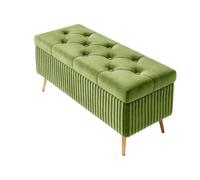 Panca portaoggetti in velluto con gambe in metallo, seduta imbottita per camera da letto, elegante contenitore per scarpe per soggiorno, panca versatile per letto, mobili salvaspazio