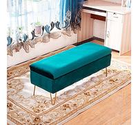 Panca portaoggetti in velluto contemporanea con poggiapiedi imbottito, multifunzionale, rettangolare, per ingresso soggiorno e camera da letto, 60 x 40 x 43 cm (24 x 16 x 17)
