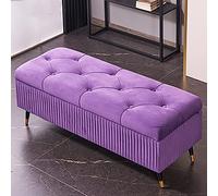 Panca portaoggetti in velluto di lusso, moderna e imbottita, elegante e alla moda, 99,1 x 45,7 x 45,7 cm, perfetta per organizzare la camera da letto e il soggiorno