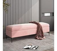 Panca portaoggetti in velluto di lusso, scarpiera imbottita per camera da letto e corridoio, rosa, 80 x 40 x 43 cm e 60 x 40 x 43 cm, elegante arredamento per la casa, seduta versatile