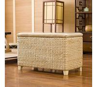 Panca portaoggetti in vimini intrecciata a mano, multifunzionale, decorazione per ingresso e soggiorno, elegante soluzione di archiviazione per mobili salvaspazio rustici per la casa