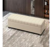Panca portaoggetti moderna beige con cuscino per soggiorno, camera da letto, ingresso, ingresso e porta d'ingresso, versatile panca per scarpe 60 cm