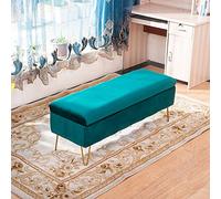 Panca portaoggetti moderna in velluto, rettangolare, con bottoni, poggiapiedi trapuntato, per ingresso e soggiorno, colore verde, 100 x 40 x 43 cm