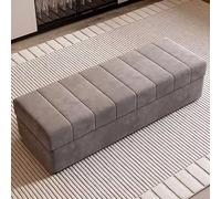 Panca portaoggetti moderna - Panca d'ingresso in legno massello, design di fascia alta per camera da letto e soggiorno, elegante divano piccolo, soluzione per la casa (colore: grigio scuro, dimensioni