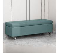 Panca portaoggetti per camera da letto, 120 cm di lunghezza, verde scuro, poggiapiedi multifunzionale con ruote scorrevoli, sgabello da ingresso e divano per un uso versatile