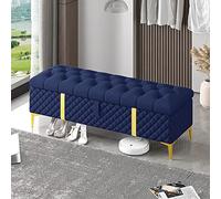 Panca portaoggetti per camera da letto, cassettiera moderna imbottita in pelle beige con contenitore, lussuosa panca per spazi abitativi organizzati