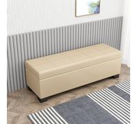 Panca portaoggetti per camera da letto, scarpiera in finta pelle, sgabello da ingresso con seduta imbottita, mobili per corridoio per soggiorno, 100 x 40 x 40 cm