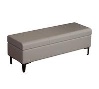 Panca portaoggetti per la casa, in pelle grigia, per camera da letto e soggiorno, poggiapiedi 150 x 40 cm, elegante seduta e sgabello da toeletta, soluzione versatile