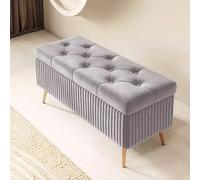 Panca portaoggetti per scarpe trapuntata panca da ingresso per camera da letto e soggiorno grigio seduta imbottita 40 cm elegante soluzione di archiviazione per la casa nization