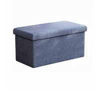 Panca portaoggetti pieghevole multifunzionale imbottita con poggiapiedi in schiuma morbida per soggiorno, camera da letto, ingresso e corridoio (76 x 38 x 38 cm, blu)