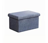 Panca portaoggetti pieghevole multifunzionale imbottita con poggiapiedi in schiuma morbida per soggiorno, camera da letto, ingresso e corridoio (49 x 31 x 31 cm, blu)