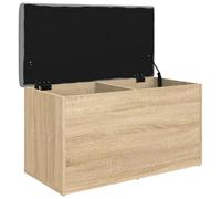 Panca portaoggetti Sonoma in legno di quercia 82 x 42 x 45 cm | Cuscino spesso,cerniere di supporto,coperchio di sostegno aperto,ingresso,soggiorno, 110 kg per sedile