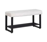 Panca Portascarpe 2 In 1 In Velluto Con Contenitore - Panca Con Struttura In Metallo For Ingresso E Fine Letto, Arancione/bianco/blu/giallo(Beige,80 x 32 x 45 cm)