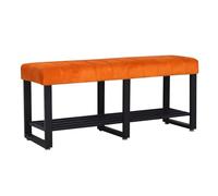 Panca Portascarpe 2 In 1 In Velluto Con Contenitore - Panca Con Struttura In Metallo For Ingresso E Fine Letto, Arancione/bianco/blu/giallo(Orange,100 x 32 x 45 cm)