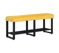 Panca Portascarpe 2 In 1 In Velluto Con Contenitore - Panca Con Struttura In Metallo For Ingresso E Fine Letto, Arancione/bianco/blu/giallo(Yellow,100 x 32 x 45 cm)