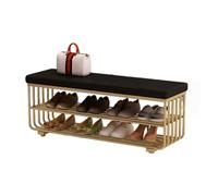 Panca portascarpe con cuscini, struttura in acciaio, panca portascarpe a doppio strato, adatta for ingresso, corridoio, camera da letto, porta d'ingresso(Color6,60cm)