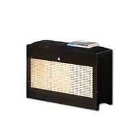 Panca portascarpe con cuscino panca portascarpe in bambù ripiano portaoggetti per scarpe a 2 livelli con cuscino rimovibile e cassetto ribaltabile per corridoio ingresso soggiorno(50*24*44 cm/nero)