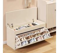 Panca portascarpe da ingresso con 3 cassetti pieghevoli e cuscino imbottito, panca nascosta alla fine del letto, panca portascarpe, sgabello for cambiare le scarpe, organizer for scarpiera for corrido