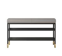Panca portascarpe da Ingresso con Cuscino - Elegante Organizer portaoggetti per Porta d'ingresso, Soggiorno, corridoio e Camera da Letto - Seduta ottomana Grigia e Nera (60 cm/23,6 Pollici)