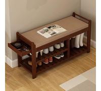 Panca portascarpe da ingresso, panca da ingresso in legno con cassetto nascosto e supporti laterali, organizer for scarpe a 2 livelli for corridoio, camera da letto(A)