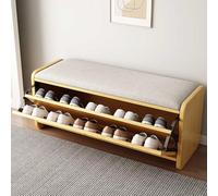Panca portascarpe for ingresso con 2 cassetti pieghevoli e cuscino imbottito, panca nascosta for estremità del letto, panca portascarpe, sgabello for cambiare le scarpe, organizer for scarpiera for co