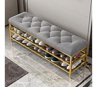 Panca portascarpe imbottita di lusso di grande capacità con seduta in velluto, panca portascarpe moderna con portaoggetti for stivali, for mobili in stile corridoio(Grey,100x35x46cm(39x14x18inch))