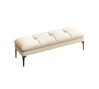 Panca portascarpe in legno massello con cuscino morbido da 10 cm, comodino, design a forma di otto gambe, adatta for corridoio, soggiorno e camera da letto(Color3,100x40x45cm)