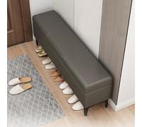 Panca portascarpe multifunzionale con contenitore perfetta per ingresso camera da letto o fine letto grigio scuro 120X40X43Cm