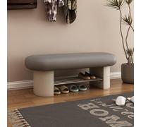 Panca portascarpe per scarpe, per scarpe, per fine letto, portaoggetti in similpelle per ingresso, multiuso Orga, per ingresso, corridoio, corridoio (grigio bianco, 60 cm)