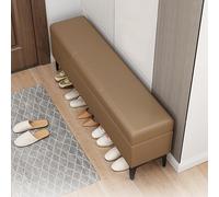Panca portascarpe portaoggetti per camera da letto o ingresso con contenitore per scarpe versatile per fine letto Grigio Marrone 160X40X43Cm