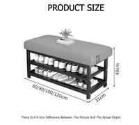 Panca portascarpe, scarpiera in metallo, panca portaoggetti a doppio strato con cuscino morbido e spesso, adatta for soggiorno, camera da letto, corridoio(Color1,60x31x49cm)