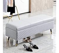 Panca portascarpe scarpiera in pelle imbottita per ingresso camera da letto moderna grigio chiaro 80X40X45Cm