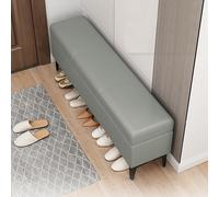 Panca portascarpe versatile per camera da letto e ingresso grigio chiaro con contenitore (100X40X43Cm)