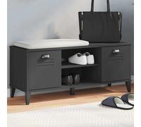 Panca Portascarpe VIKEN Nera 106x35x45 cm Legno Multistrato