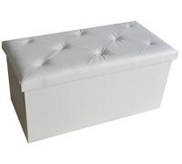 Panca Pouff Arredo Casa Contenitore Scatola Pieghevole In Ecopelle Tinta Unita
