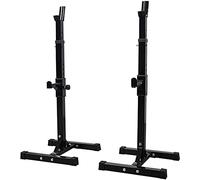 Panca regolabile con manubri e supporto per squat per sollevamento pesi, in acciaio robusto, antiscivolo, attrezzatura fitness per palestra a casa e allenamento completo del corpo