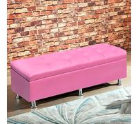 Panca rettangolare per ingresso, imbottita, in ecopelle, con poggiapiedi e cassettiera per giocattoli, per soggiorno e camera da letto, 60 x 40 x 40 cm