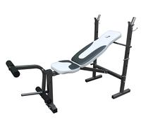 Panca Richiudibile Force Bench 560- Robusta Panca con Portabilanciere - Altezza e schinale regolabile -Facilmente trasportabile - Allenamento a casa