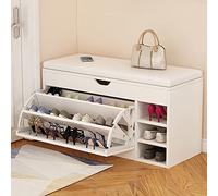 Panca Scarpiera con Sedile Cuscino, Scarpiera con Cassetto Ribaltabile, Ripiani Regolabili, Cerniere Chiuse, per Comfort E Stile, Corridoio Camera da Letto, 60/80/100 * 34 * 50CM,A,100CM