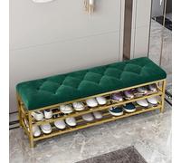 Panca Scarpiera Moderna Velluto Porta Ingresso Metallo Mobile Elegante Blu 80x30x46cm Perfetta per Scarpe e Sedute Design Salvaspazio