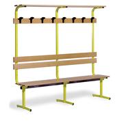 Panca spogliatoio faggio 1 metro con schienale appendiabiti SCHIAVI SPORT 100 cm